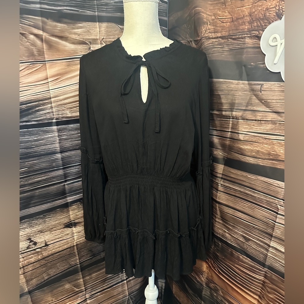 Black Tie Neck Tunic